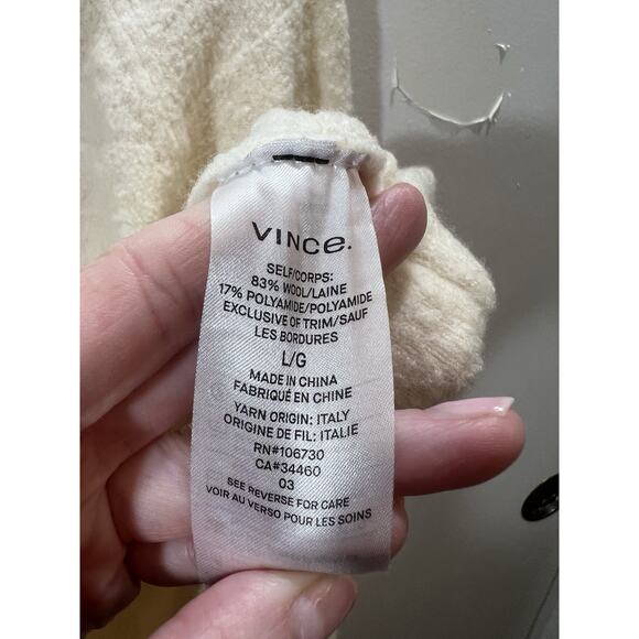 Women’s Wool Sweater Sz L Cream Minimalist Capsule Wardrobe Quiet Luxury Classic - Picture 7 of 9